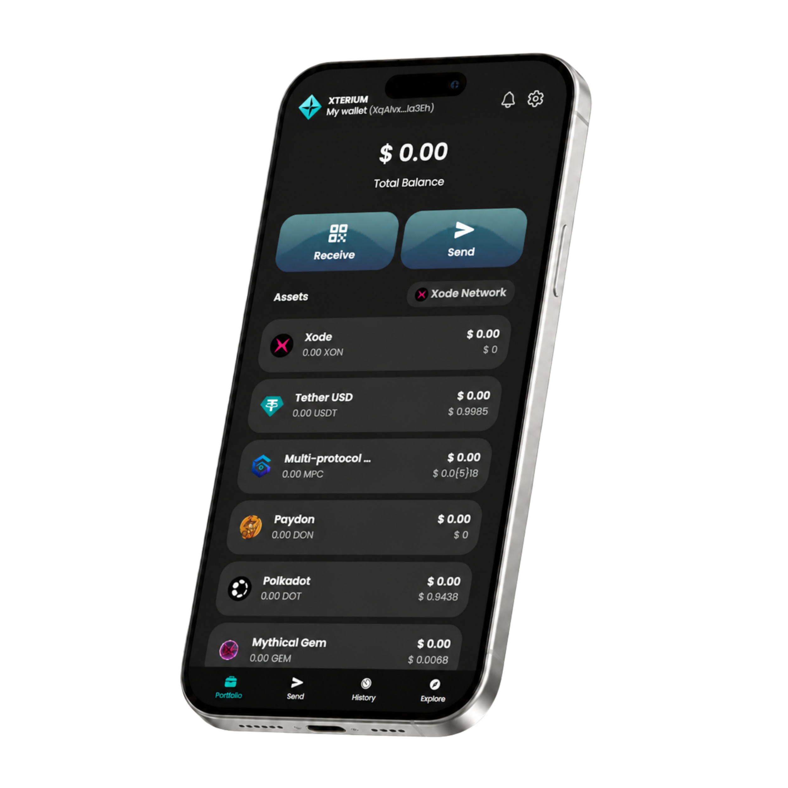 Xterium wallet showing Mythical Gem